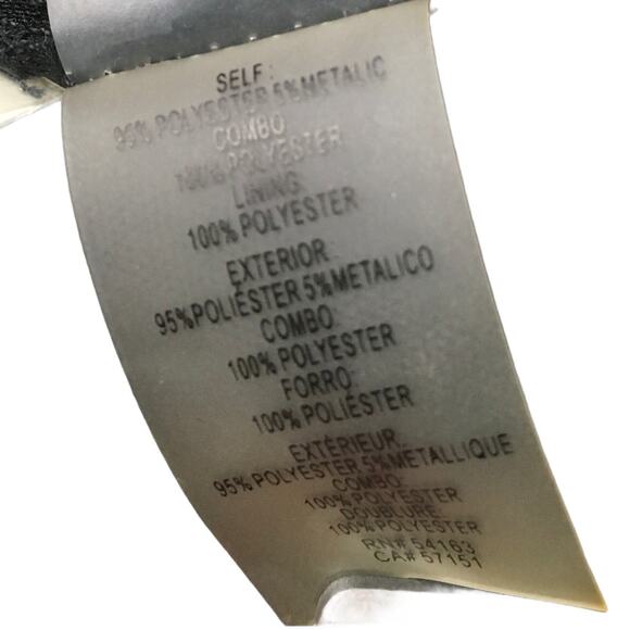 Guess Dress Black Gold Foil Taffeta High Low Hem Formal Women's 2 NEW small flaw - Picture 9 of 14